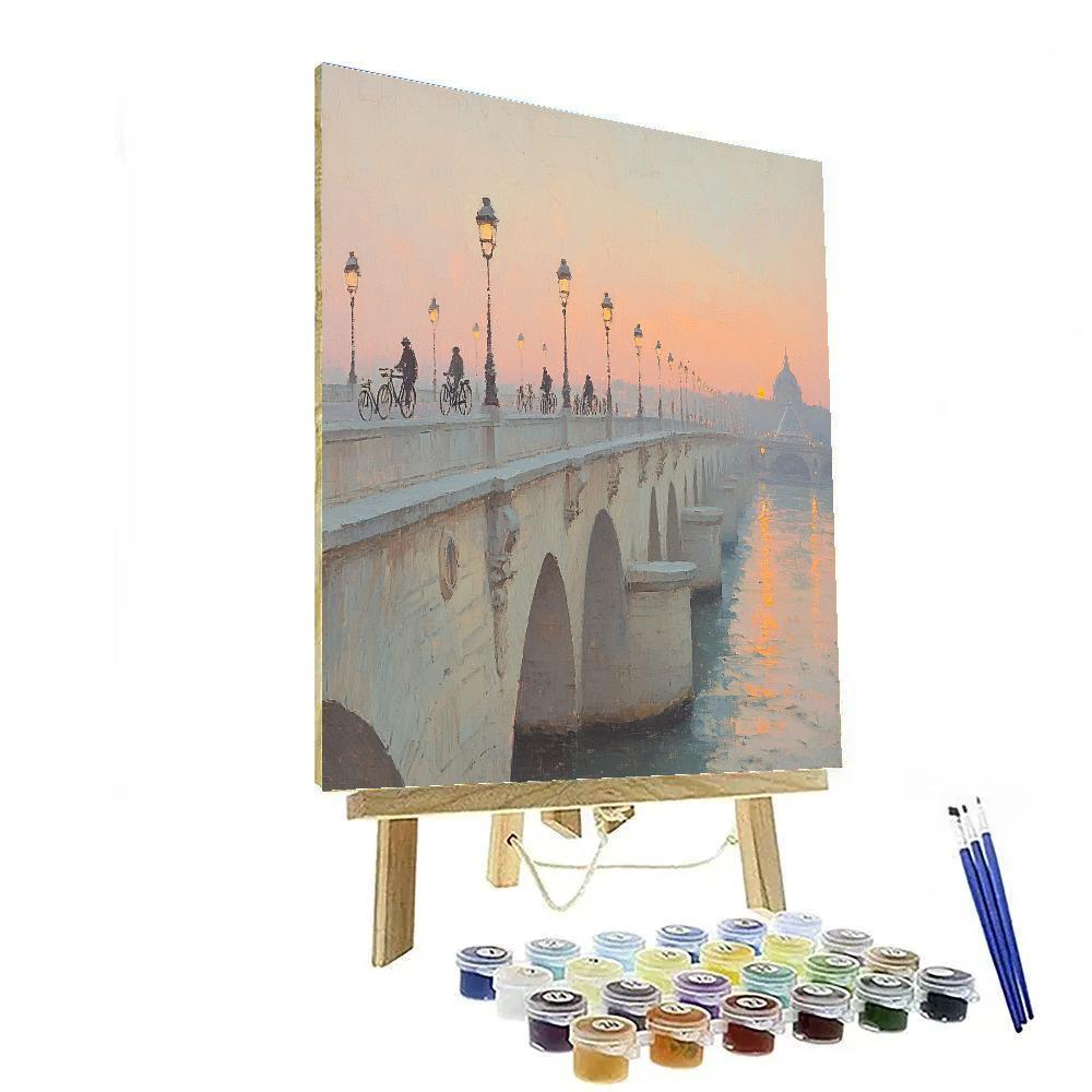 Stone Arches Of Pont Neuf At Dawn Paris France Paint by numbers kits