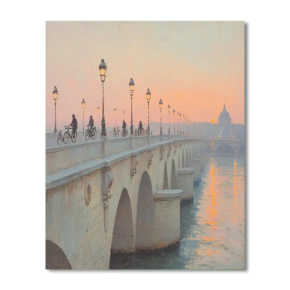 Stone Arches Of Pont Neuf At Dawn Paris France Paint by numbers kits