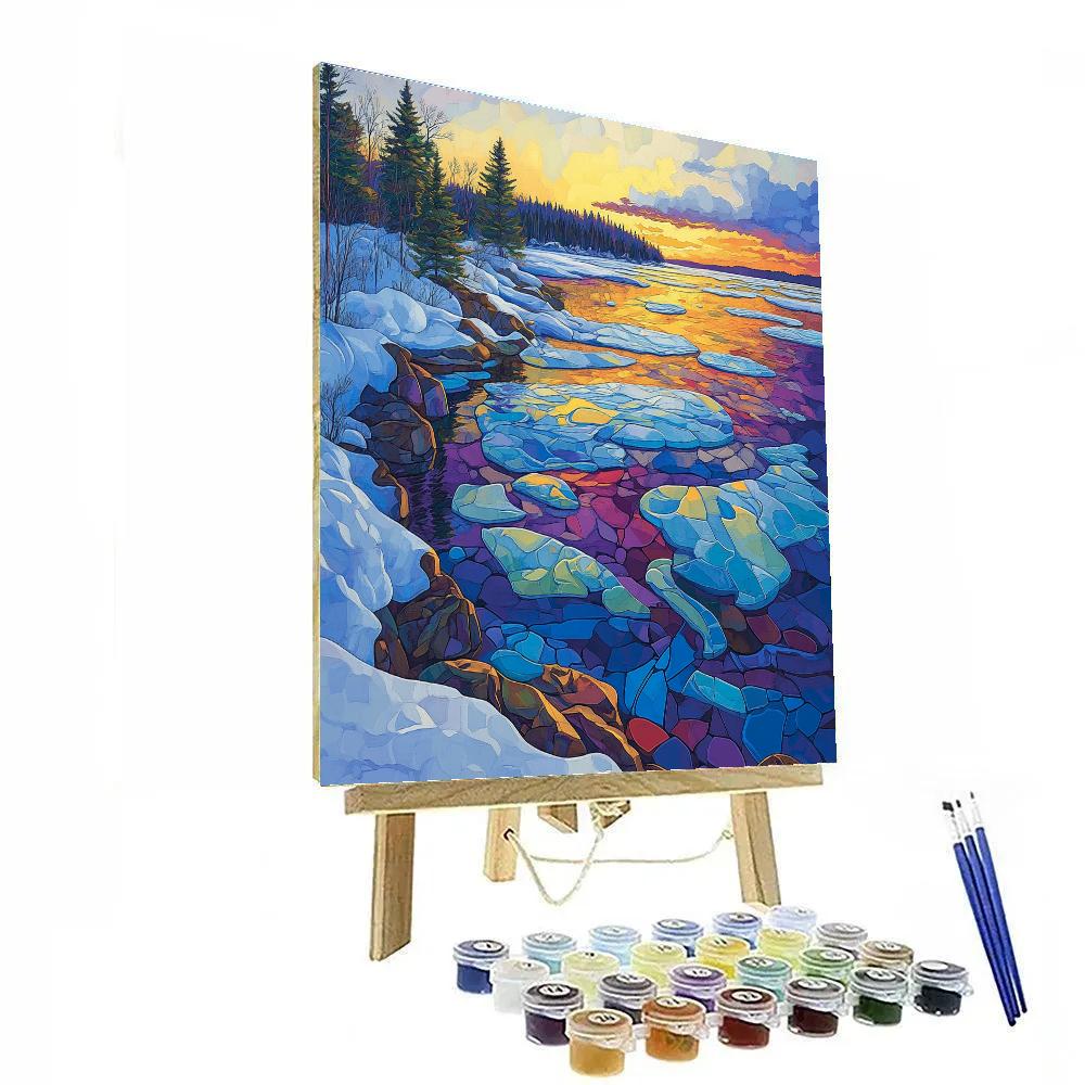 A.Y. Jackson Inspired Thaw Breakup On A Northern Lake DIY paint by numbers
