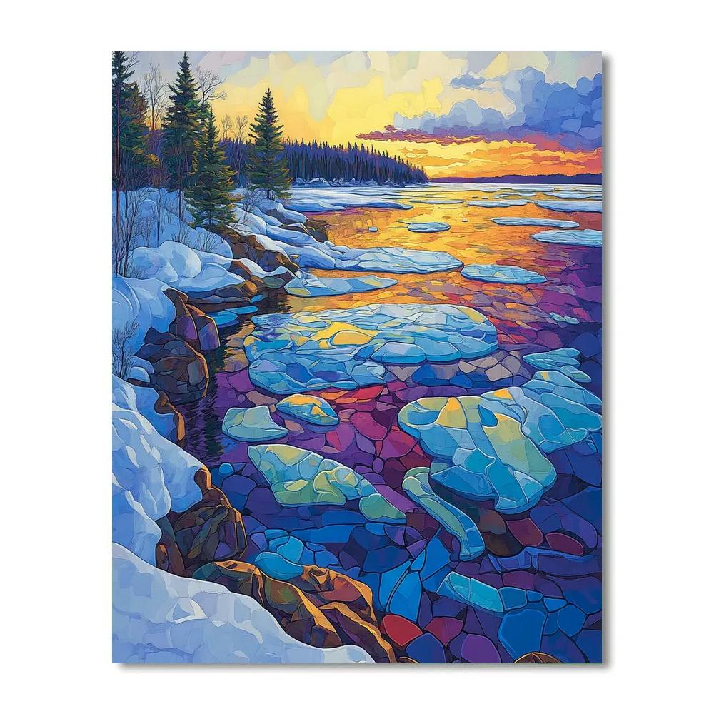 A.Y. Jackson Inspired Thaw Breakup On A Northern Lake DIY paint by numbers