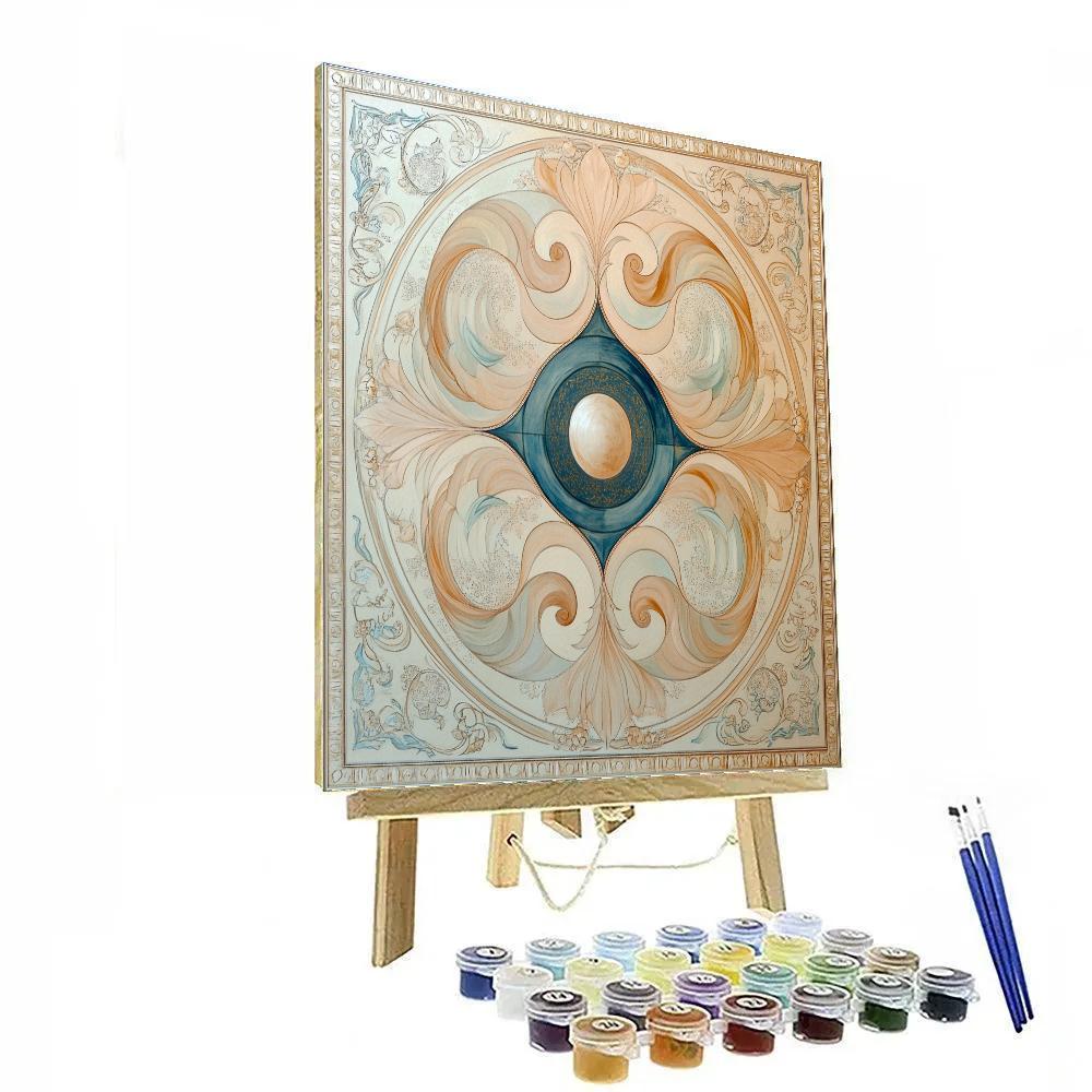 Alphonse Mucha Inspired Tidal Moon Mandala painting number kit