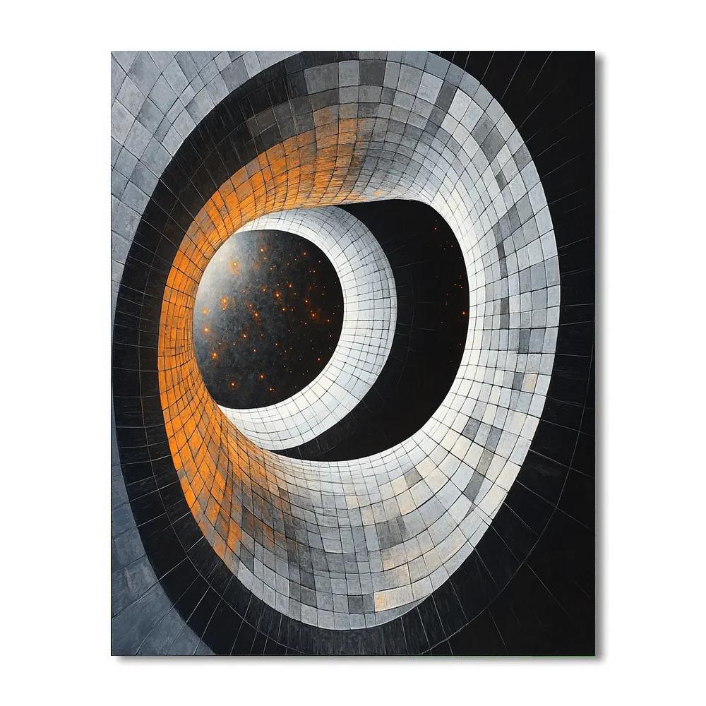 M.C. Escher Inspired Möbius Nebula Paradox Grid DIY paint by numbers