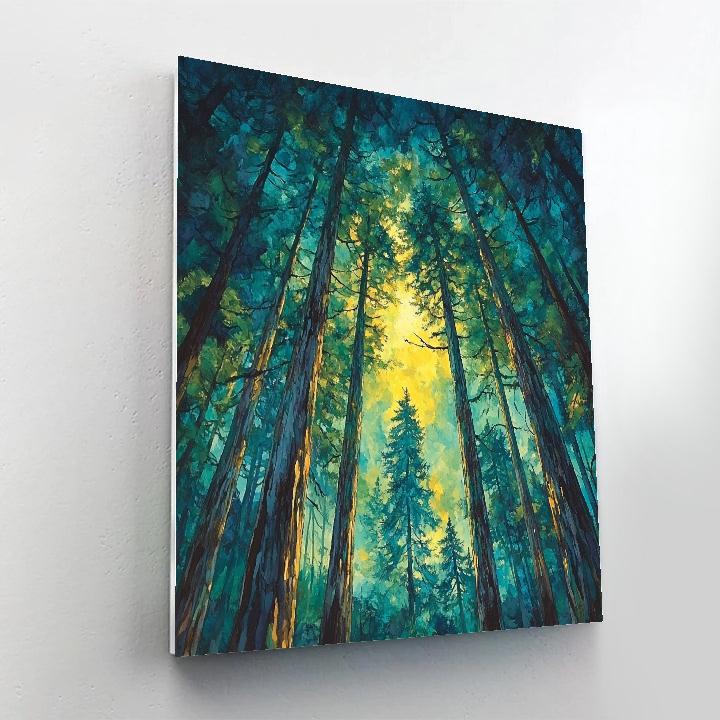 Emily Carr Inspired Cathedral Cedar Spiral Canopy paint by numbers