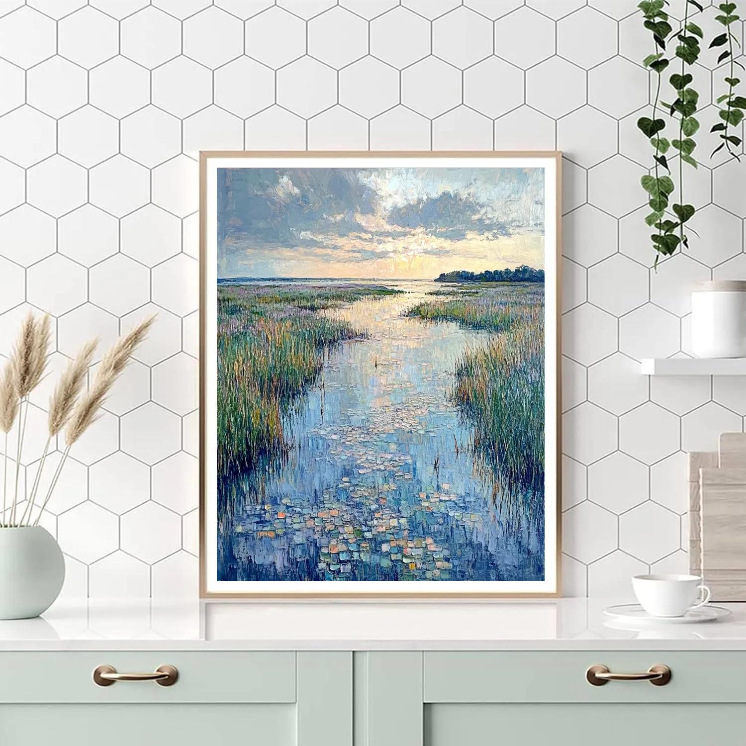 Claude Monet Inspired Opaline Tidal Marsh After Rain Paint by numbers kits