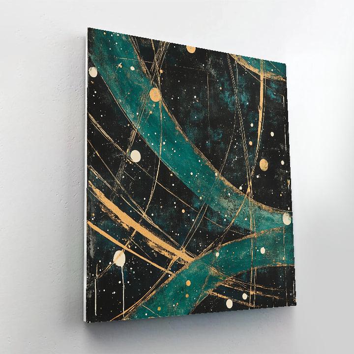 Jackson Pollock Inspired Auroral Magnetosphere Storm paint by color