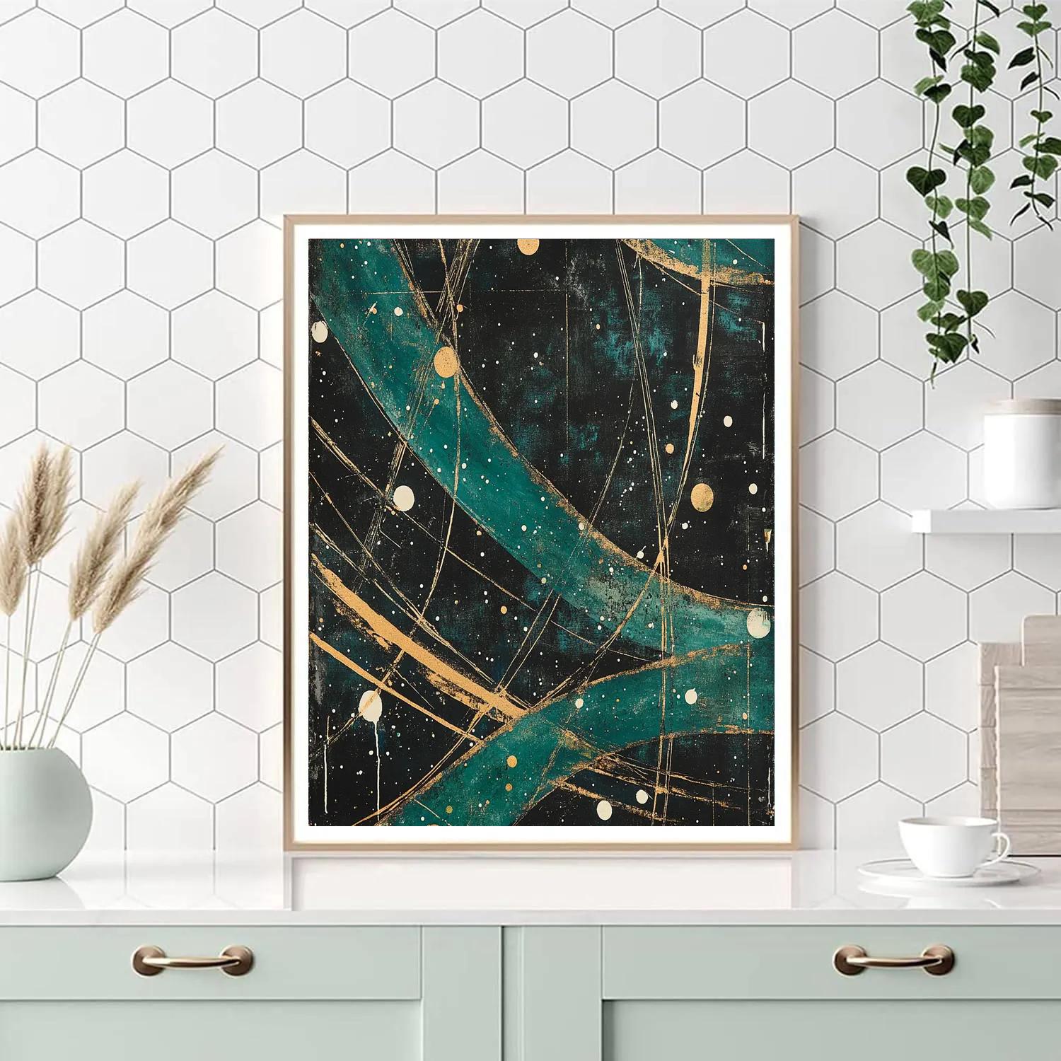 Jackson Pollock Inspired Auroral Magnetosphere Storm paint by color