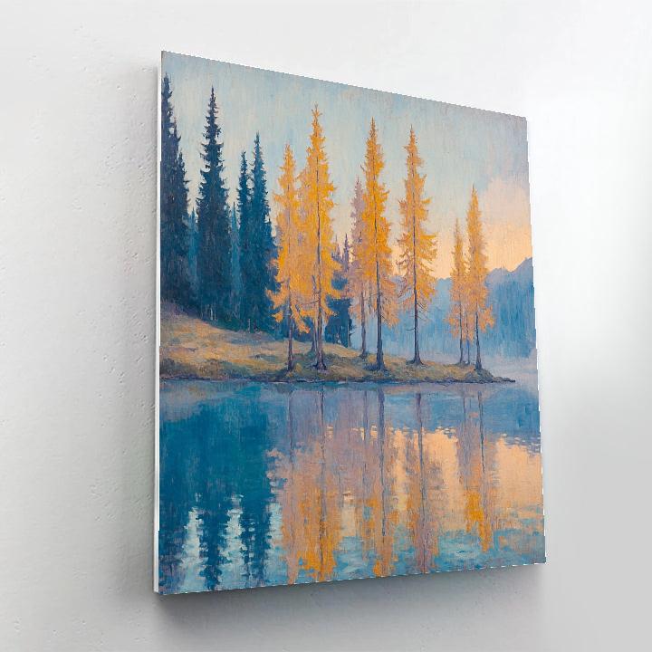 Claude Monet Inspired Frosted Alpine Lake At First Light painting number kit