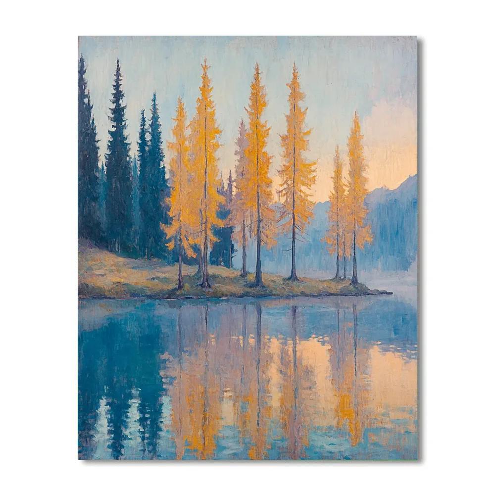 Claude Monet Inspired Frosted Alpine Lake At First Light painting number kit