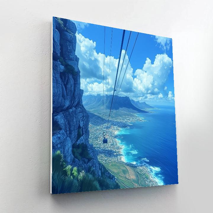 Cable Car Over Table Mountain Views Cape Town South Africa paint by numbers