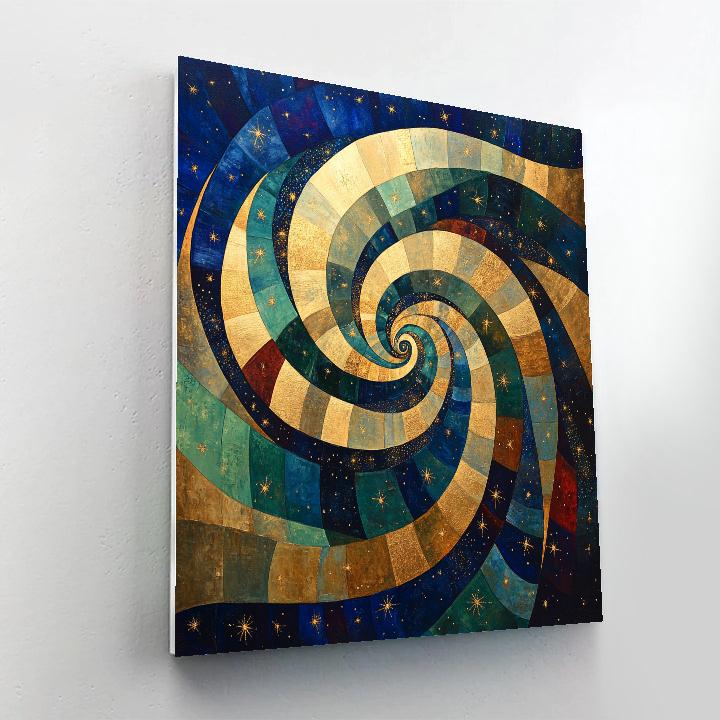 Gustav Klimt Inspired Nebula Lullaby Mosaic paint by numbers