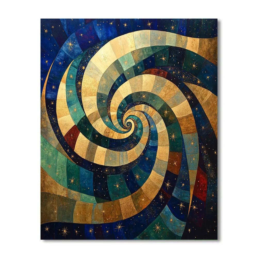 Gustav Klimt Inspired Nebula Lullaby Mosaic paint by numbers