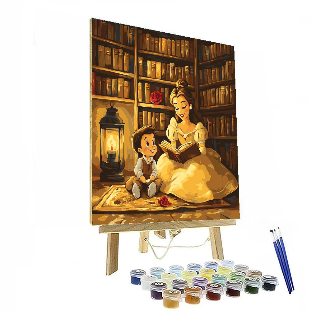 Belle And Chip Library Lantern Evening Paint by numbers art