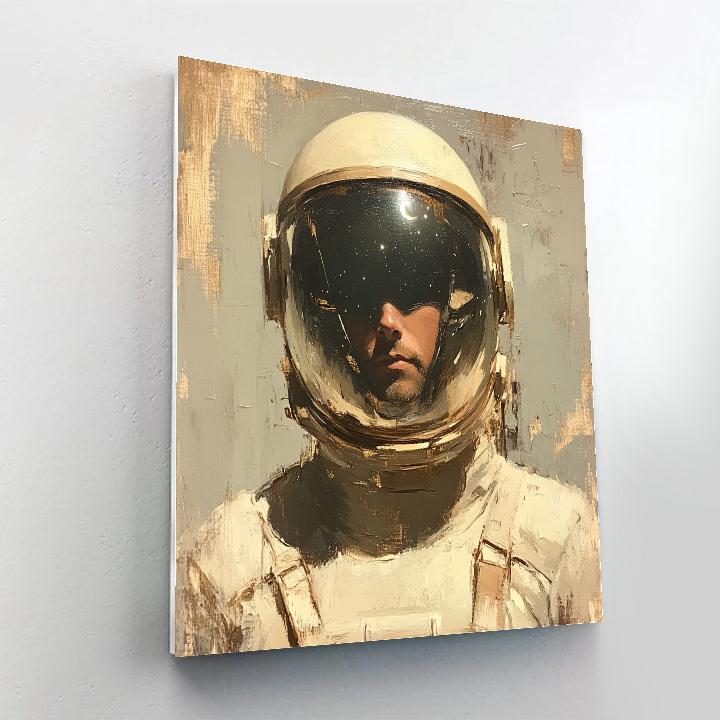 Leonardo Da Vinci Inspired Renaissance Astronaut Portrait paint by numbers