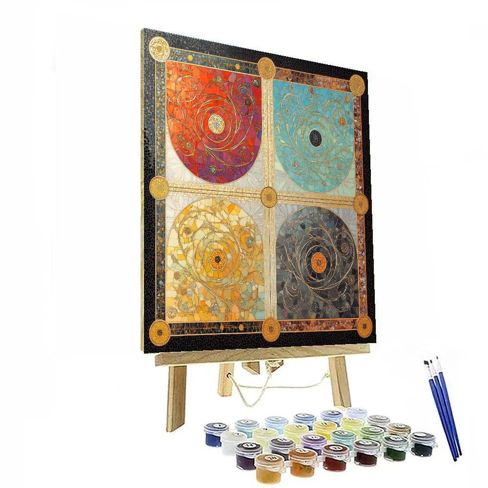 Gustav Klimt Inspired Seasons Of Silence Tapestry Paint by numbers kits