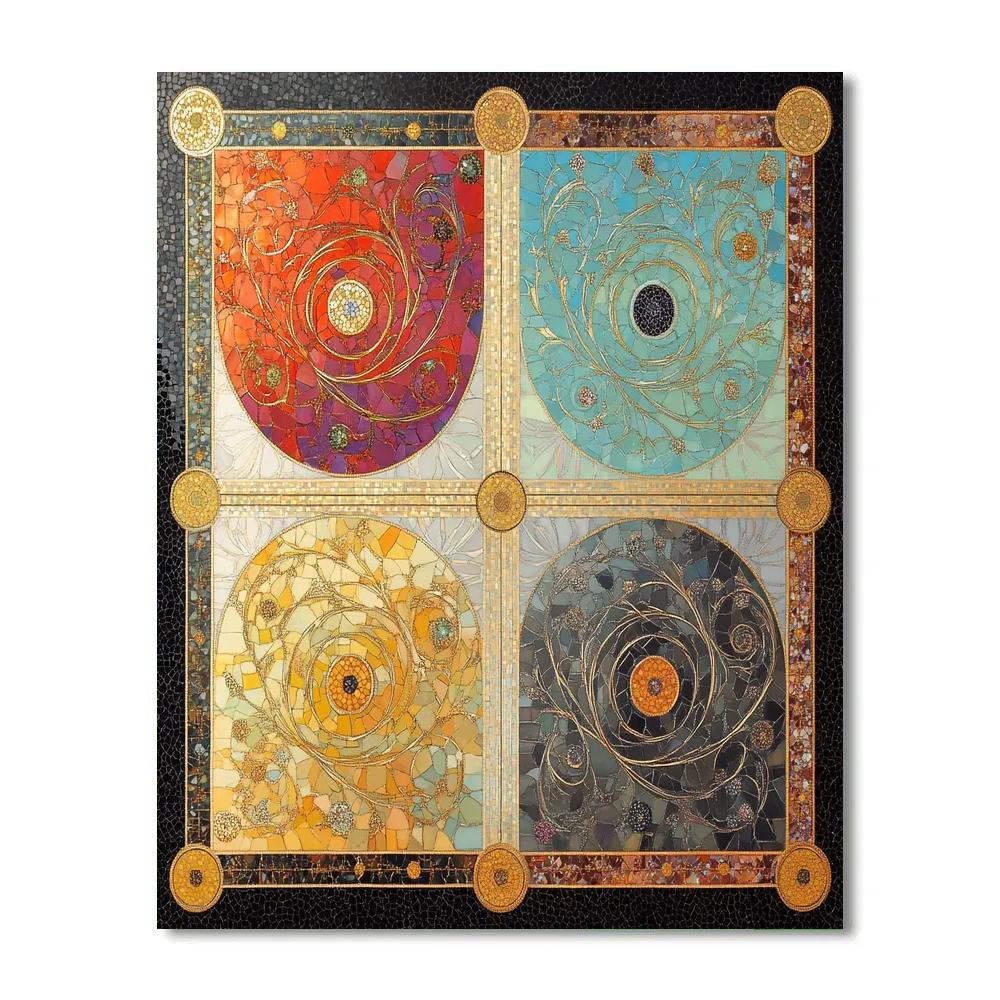 Gustav Klimt Inspired Seasons Of Silence Tapestry Paint by numbers kits