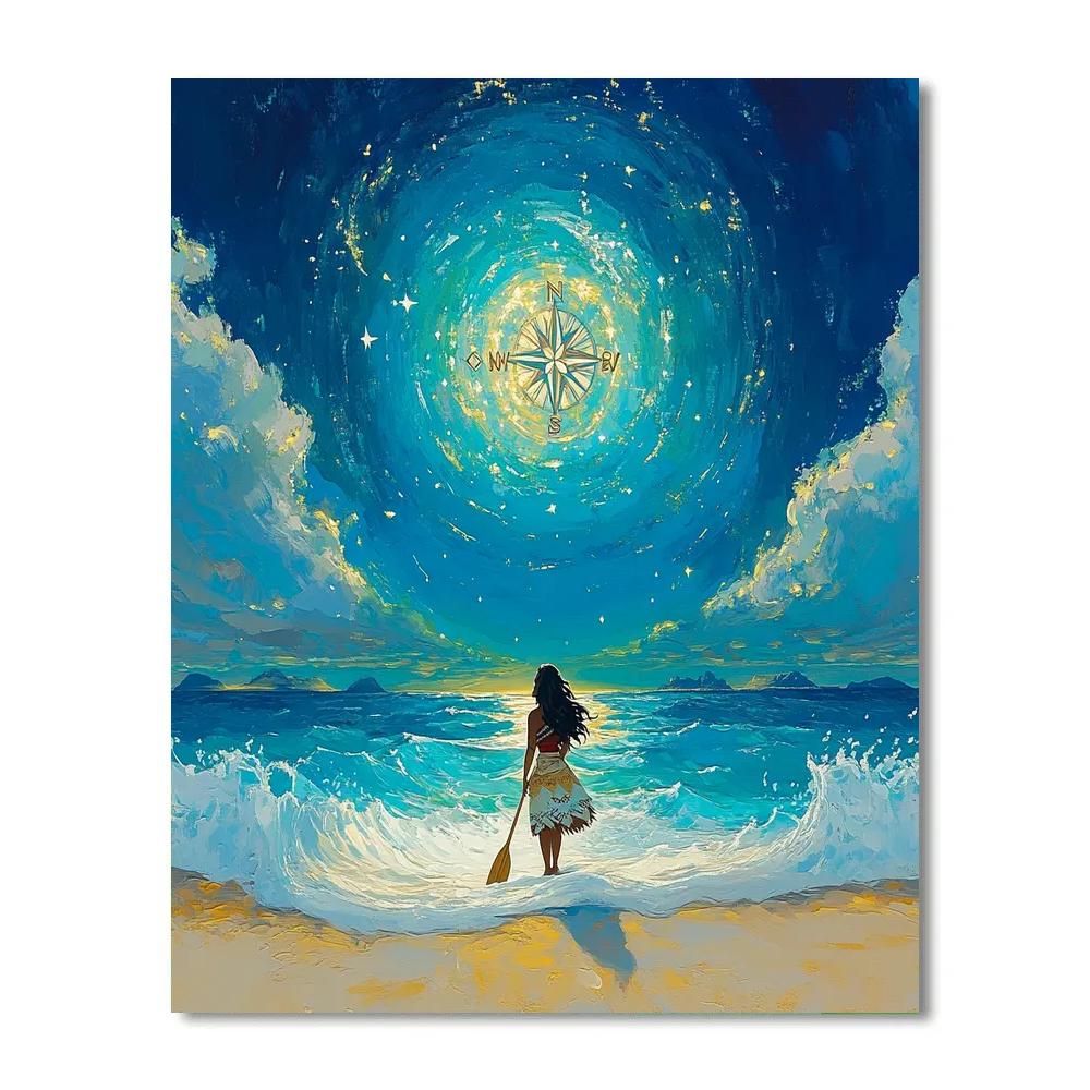 Moana Ocean Horizon Star Compass DIY paint by numbers