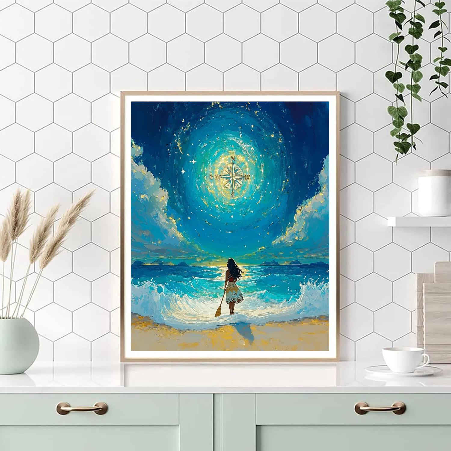 Moana Ocean Horizon Star Compass DIY paint by numbers