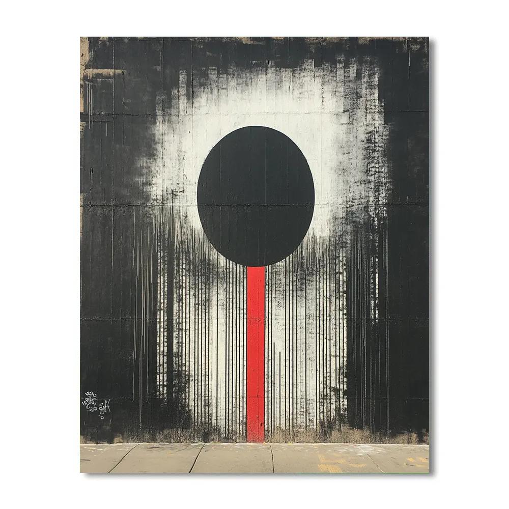 Banksy Inspired Barcode Eclipse Painting by numbers kit