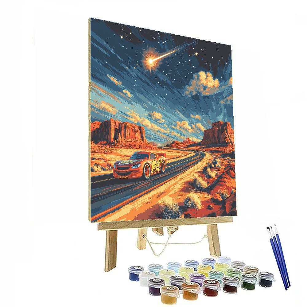 Lightning McQueen Desert Meteor Dash DIY paint by numbers