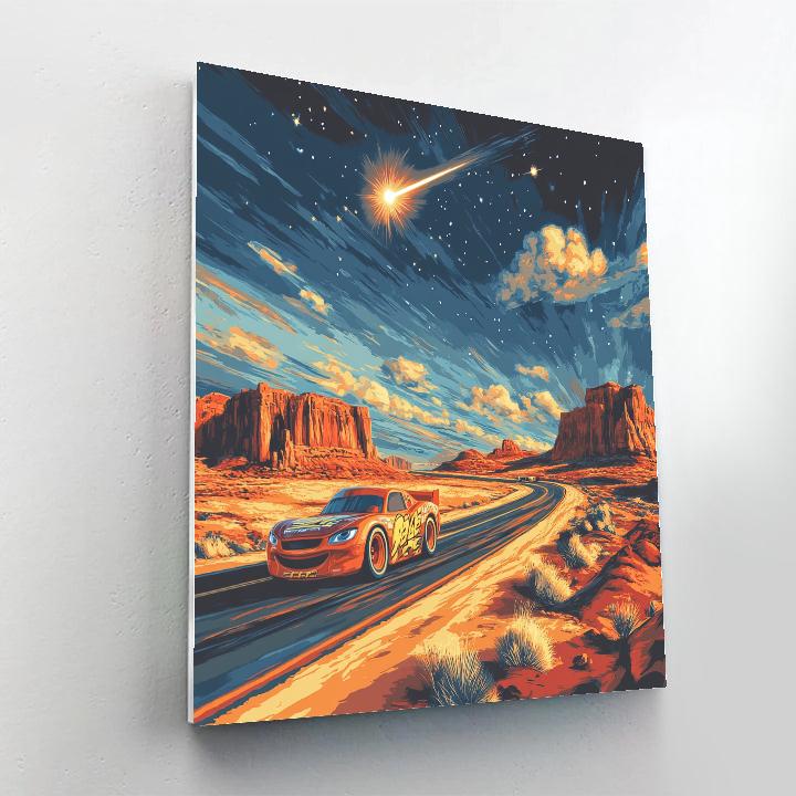 Lightning McQueen Desert Meteor Dash DIY paint by numbers