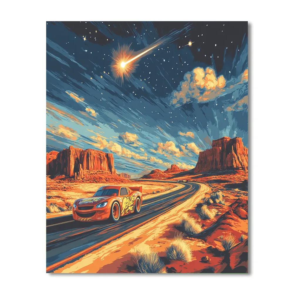 Lightning McQueen Desert Meteor Dash DIY paint by numbers