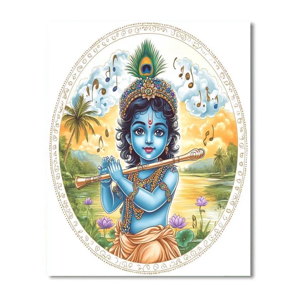 Krishna Conducts The Cloud Orchestra Numbered painting kits