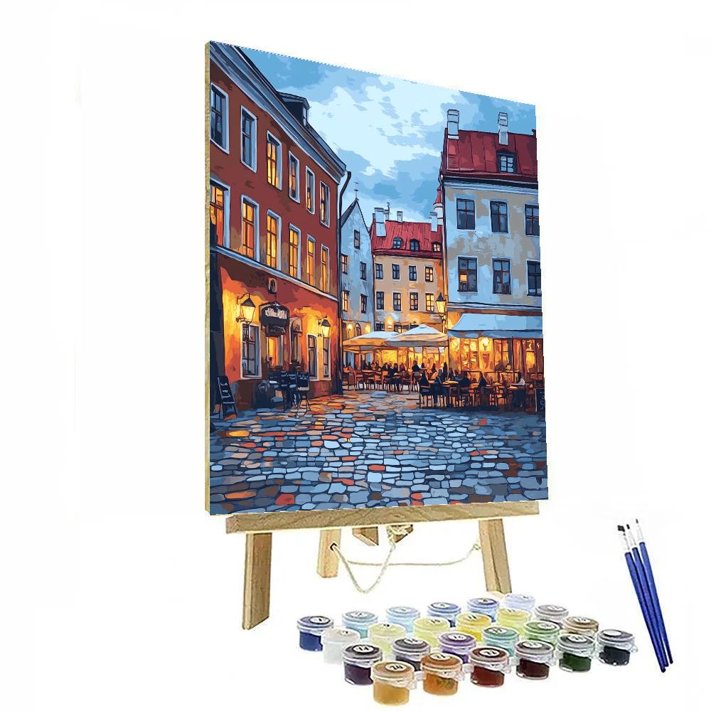 Old Town Market Square Evening Tallinn Estonia DIY paint by numbers