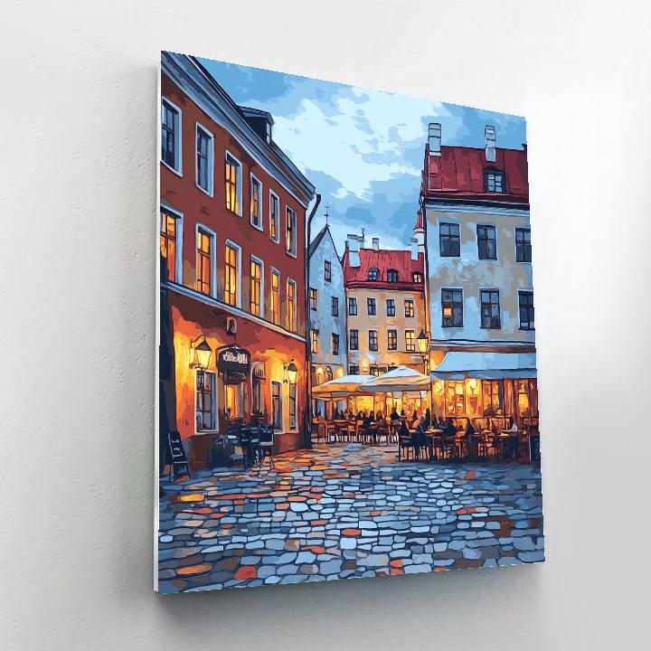 Old Town Market Square Evening Tallinn Estonia DIY paint by numbers