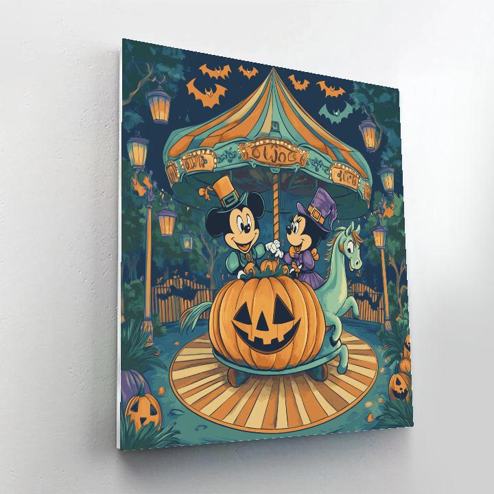 Haunted Carousel Of The Pumpkin Kingdom Number painting