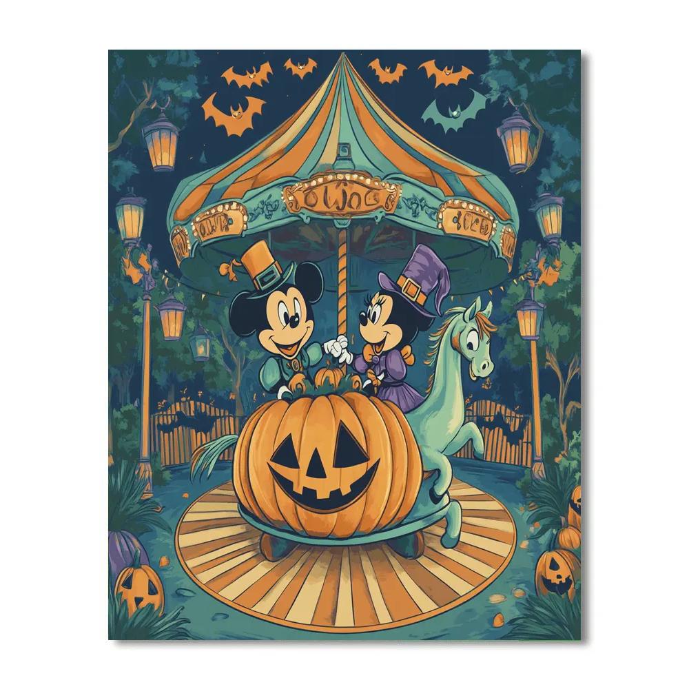 Haunted Carousel Of The Pumpkin Kingdom Number painting