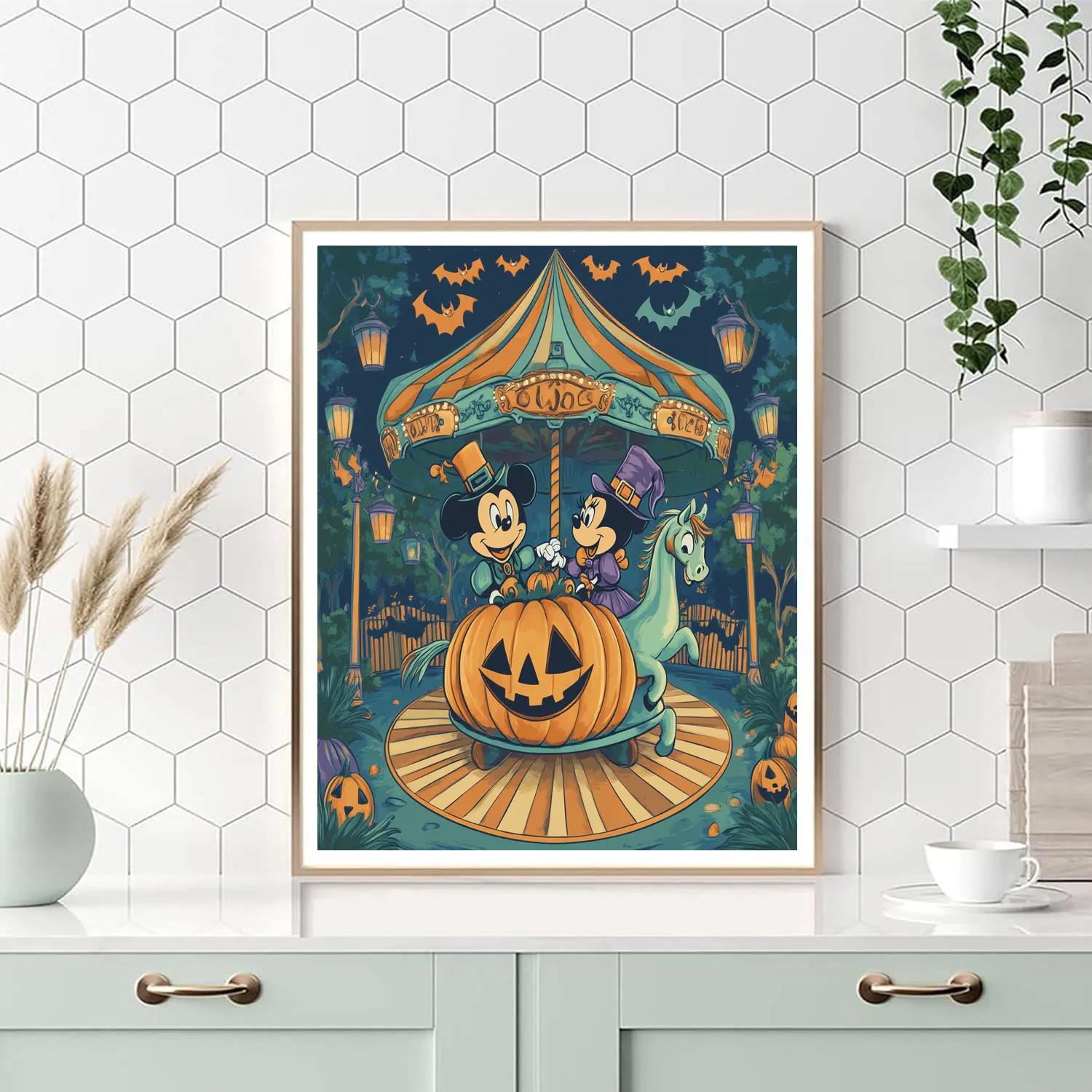 Haunted Carousel Of The Pumpkin Kingdom Number painting