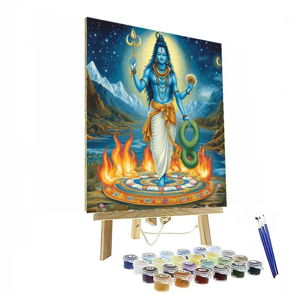 Celestial Drumkeeper Shiva Paint by numbers art
