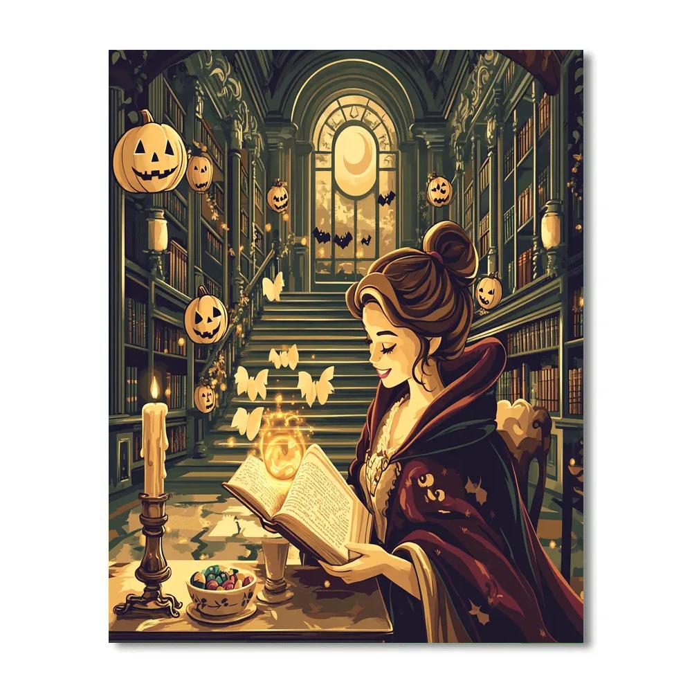 Trick Or Treat Library In The Enchanted Tower Number painting