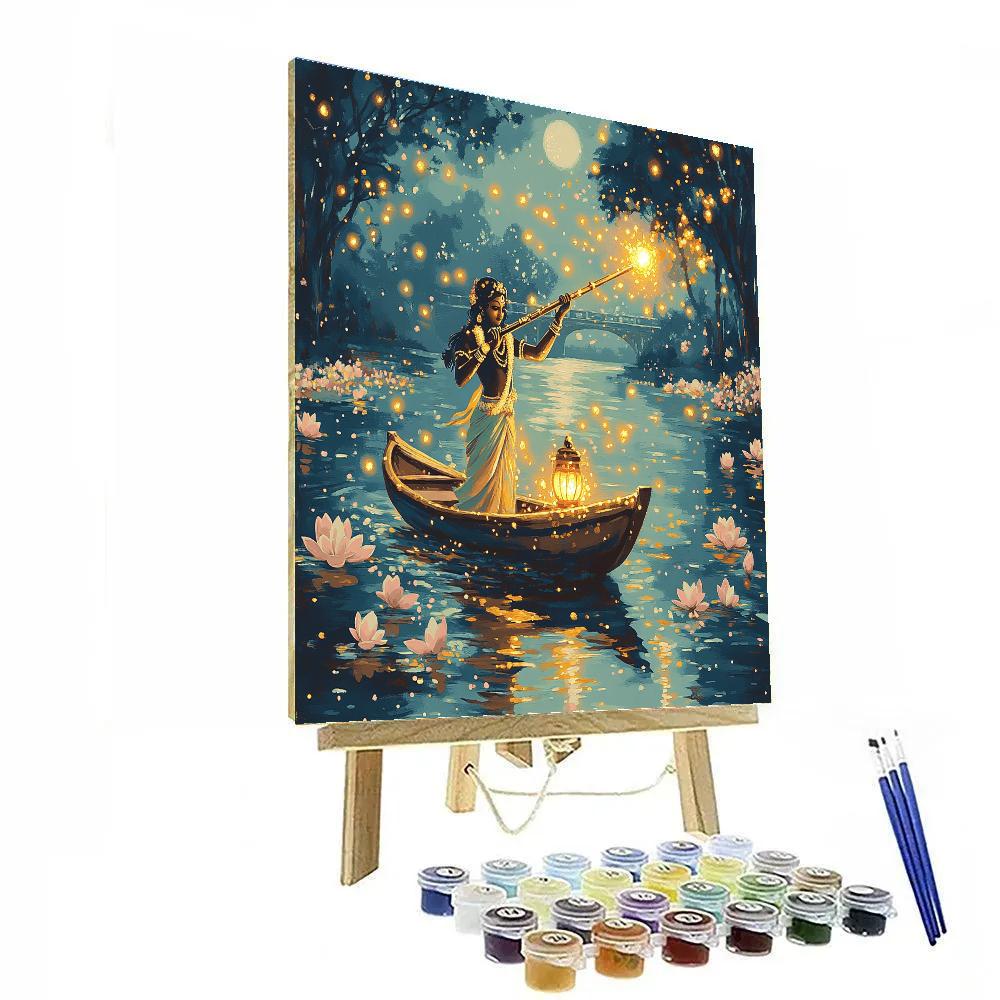 Krishna The River Ferryman Of Light paint by color