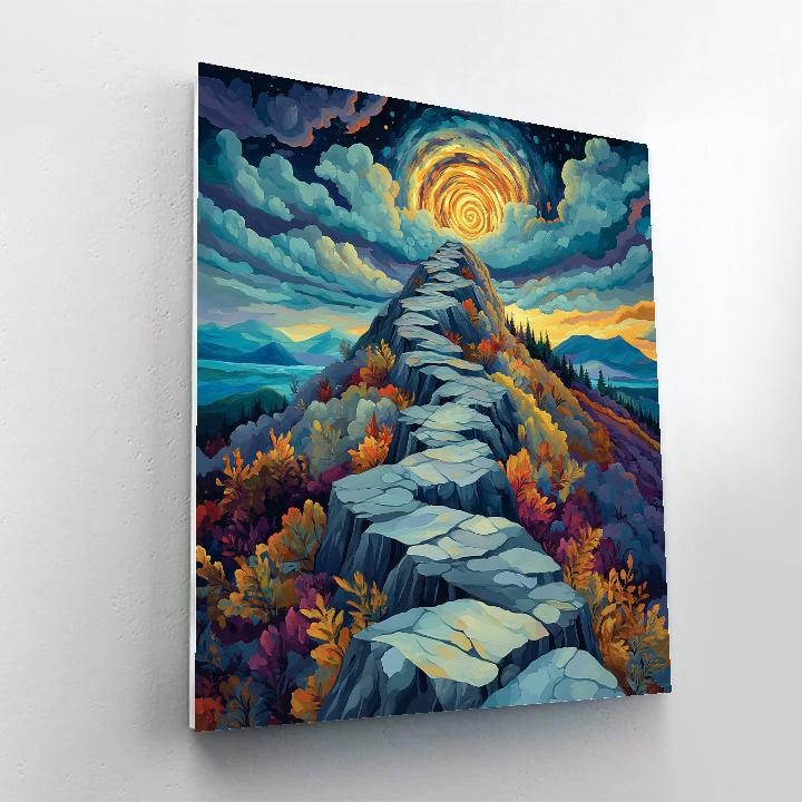 Frederick Varley Inspired Storm Crown Above Luminous Granite Ridge DIY paint by numbers