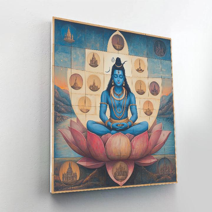 Lotus Observatory With Shiva Within Numbered painting kits