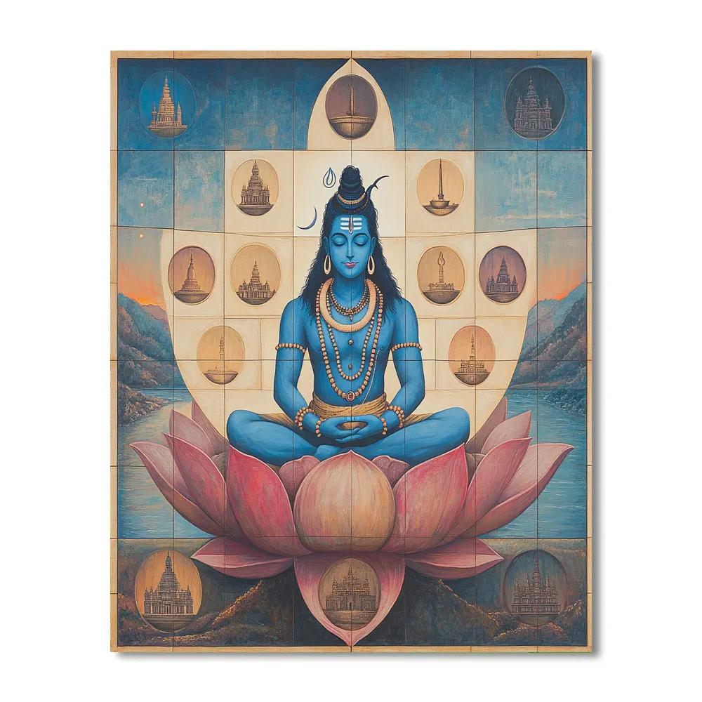 Lotus Observatory With Shiva Within Numbered painting kits