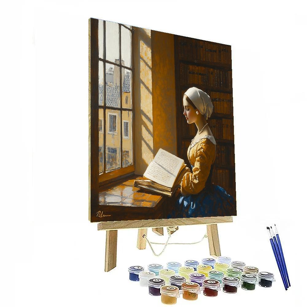 Johannes Vermeer Inspired Quiet Library Morning Paint by numbers kits