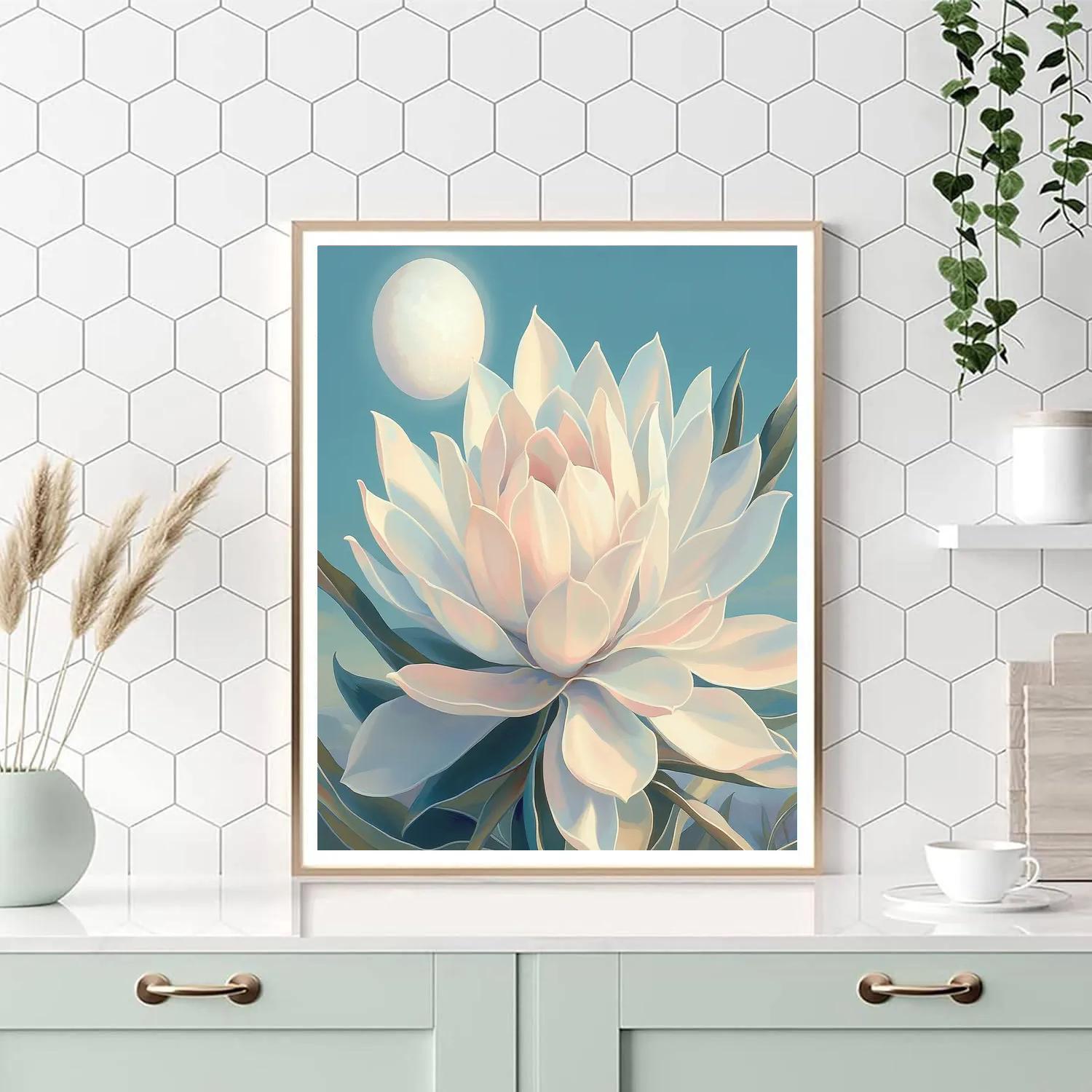 Georgia OKeeffe Inspired Moonlit Yucca Blossom Radiance Painting by numbers kit