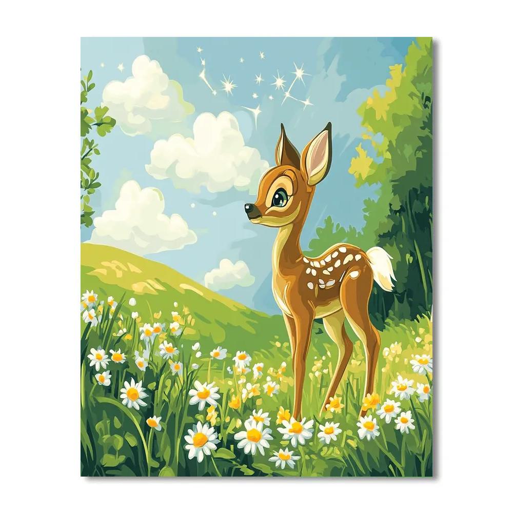 Bambi Meadow Cloud Constellation Game Paint by numbers art