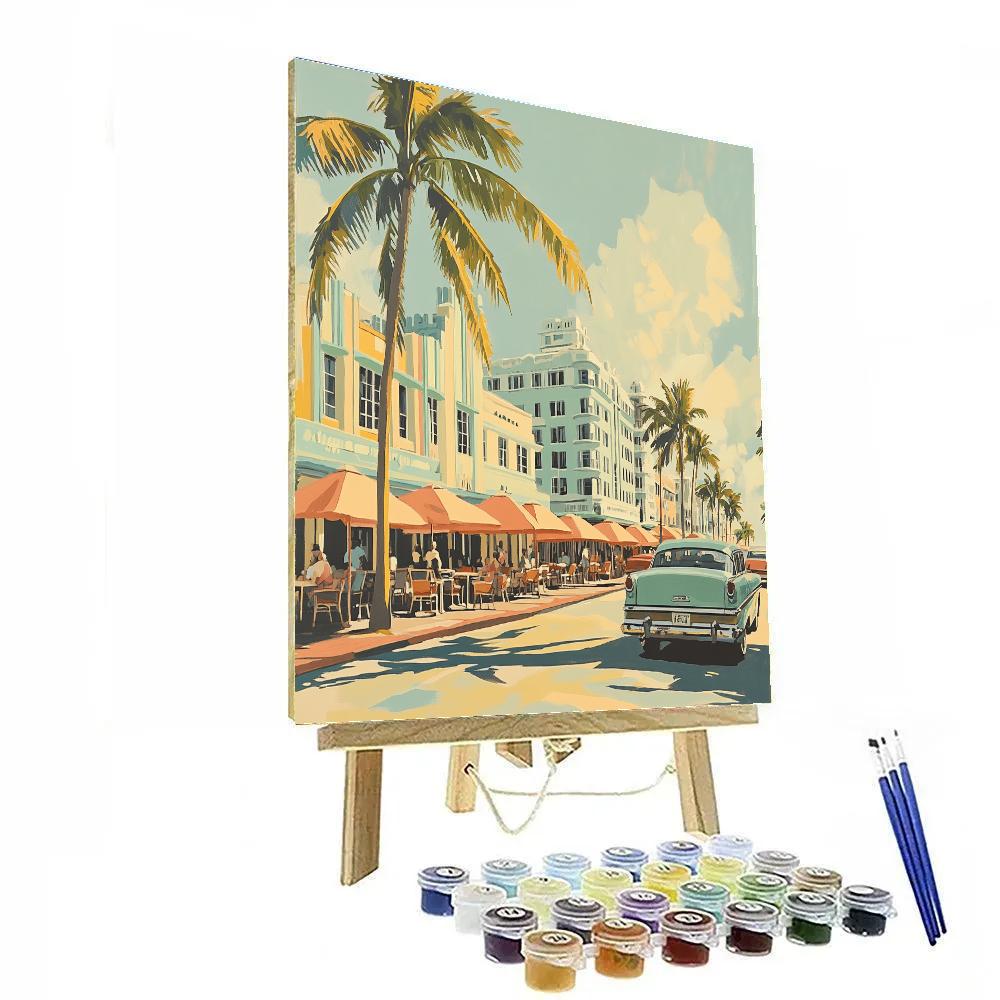 Art Deco Facades On Ocean Drive Miami Beach United States paint by color