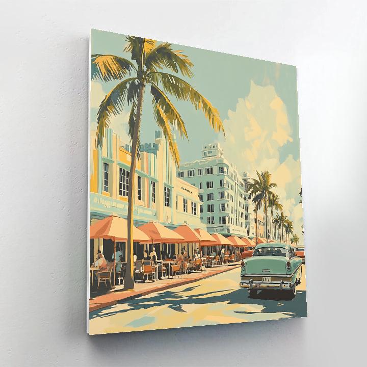 Art Deco Facades On Ocean Drive Miami Beach United States paint by color