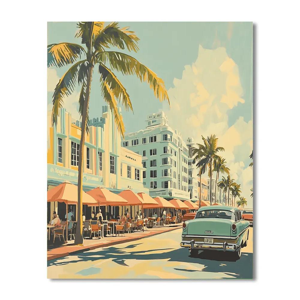 Art Deco Facades On Ocean Drive Miami Beach United States paint by color