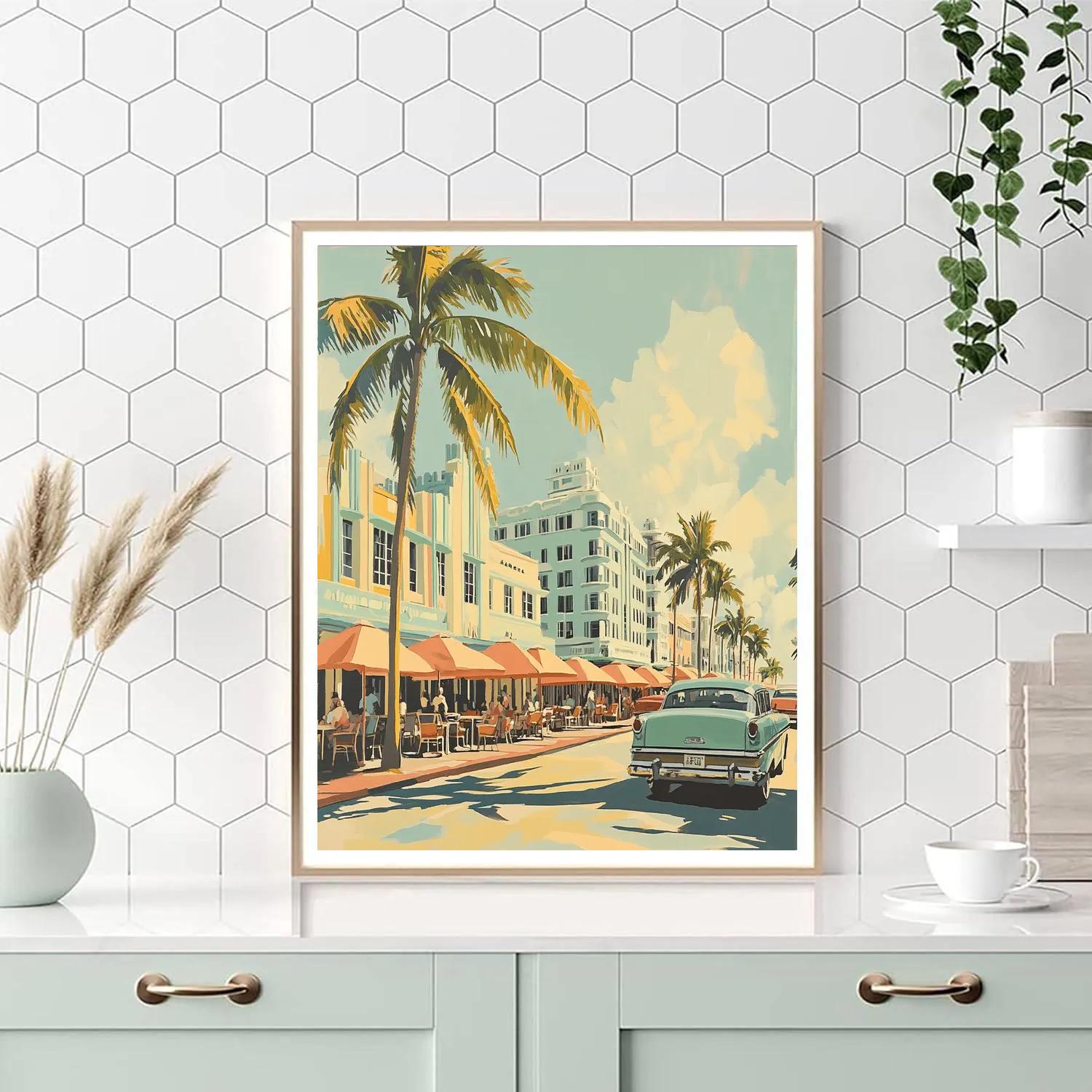 Art Deco Facades On Ocean Drive Miami Beach United States paint by color