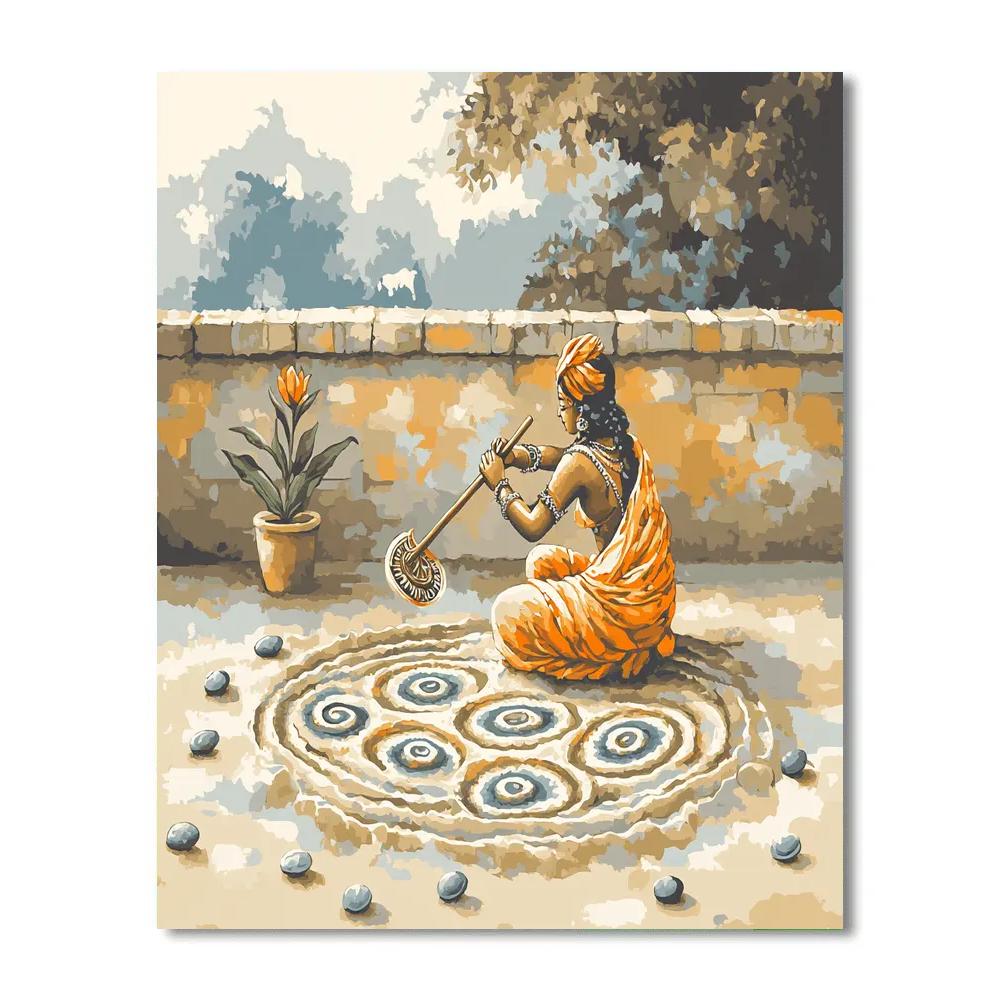 Krishna And The Time Dilation Sand Garden Paint by numbers art