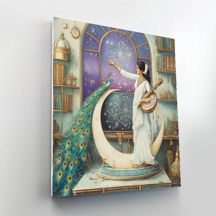 Saraswati Guiding The Clockwork Constellation Classroom Number painting