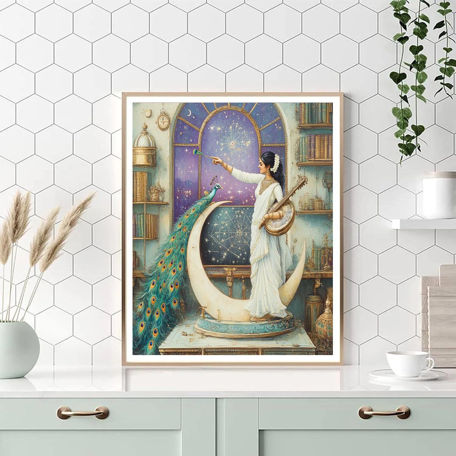 Saraswati Guiding The Clockwork Constellation Classroom Number painting