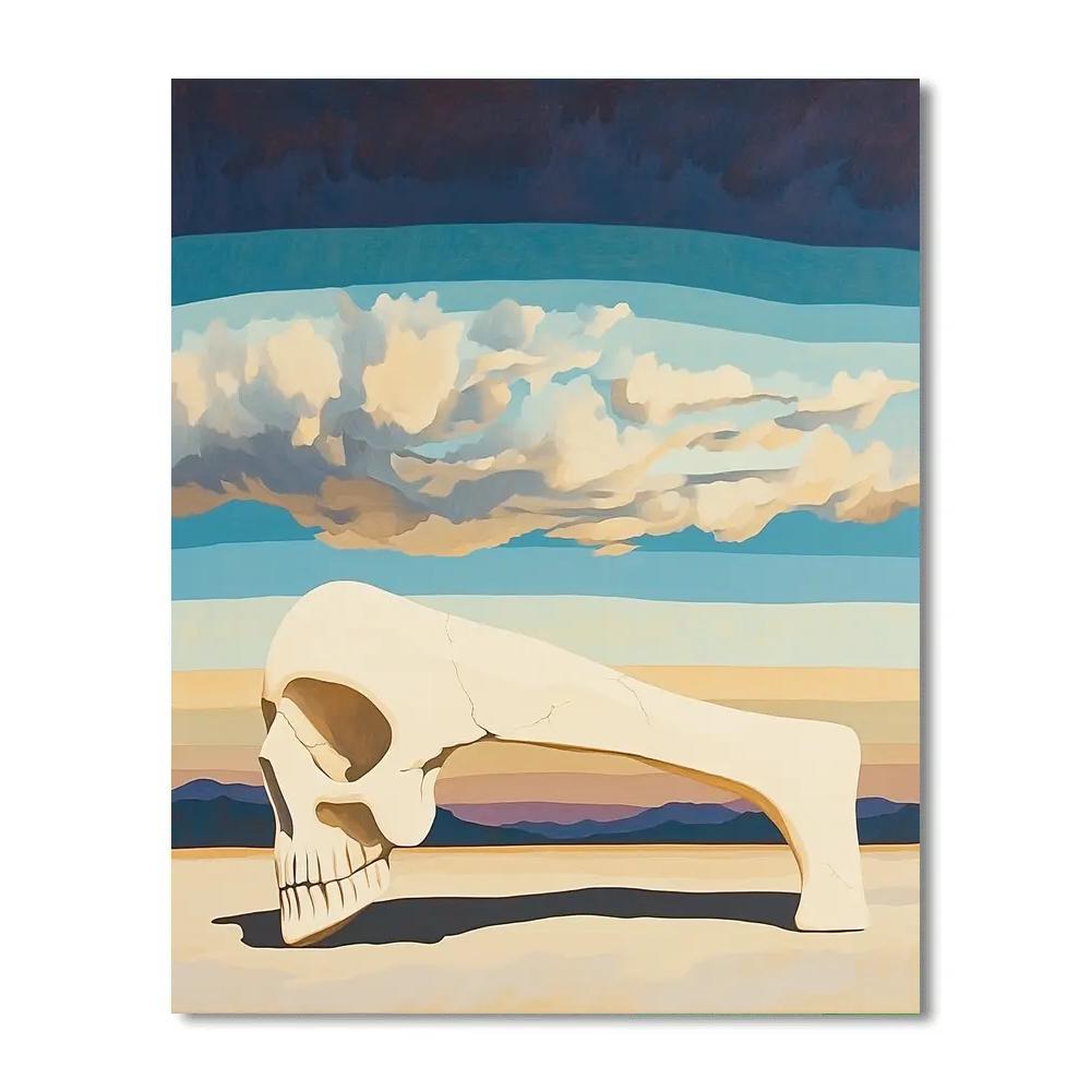 Georgia OKeeffe Inspired Prismatic Desert Bone And Indigo Sky Bands paint by numbers