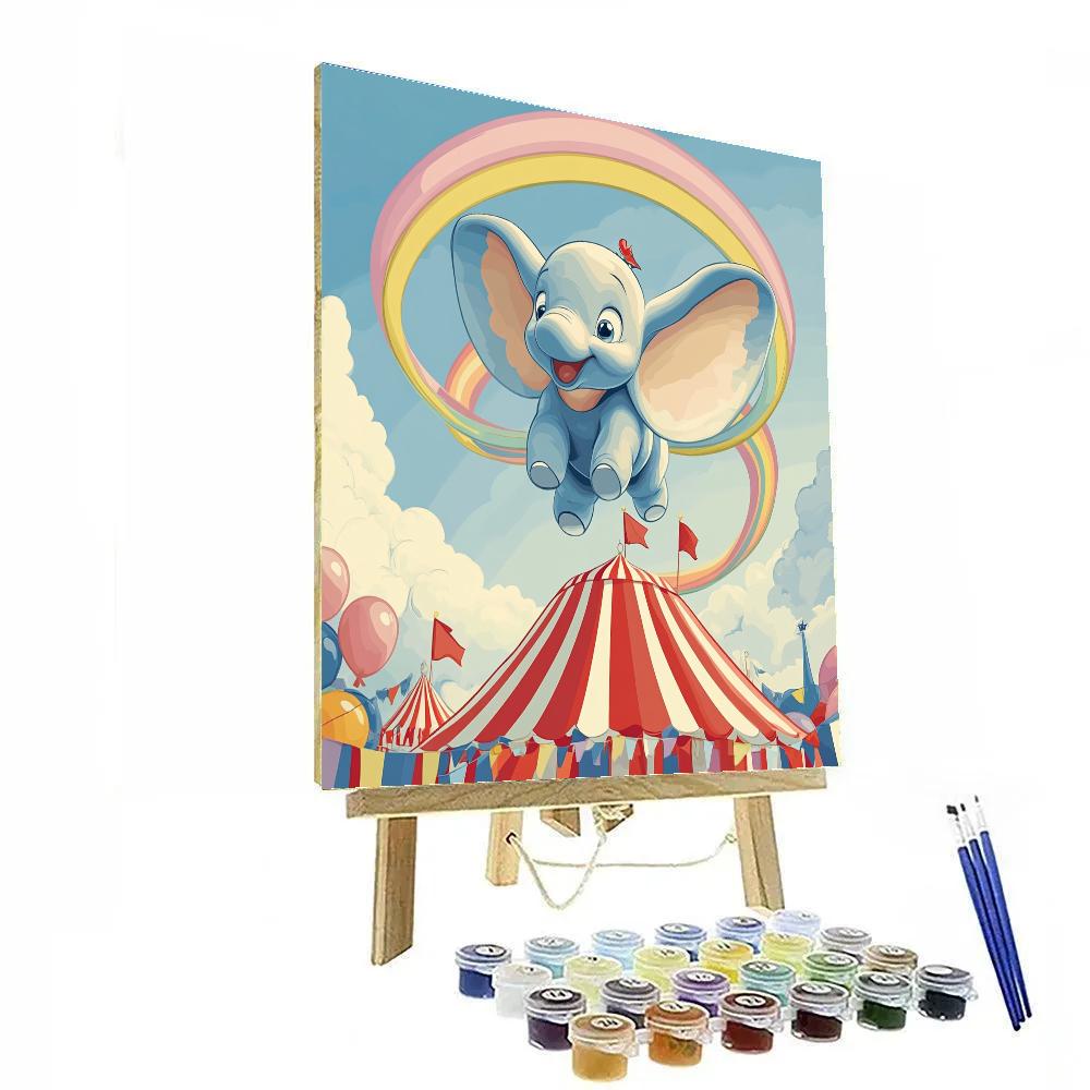 Dumbo Circus Sky Rainbow Rings Paint by numbers kits