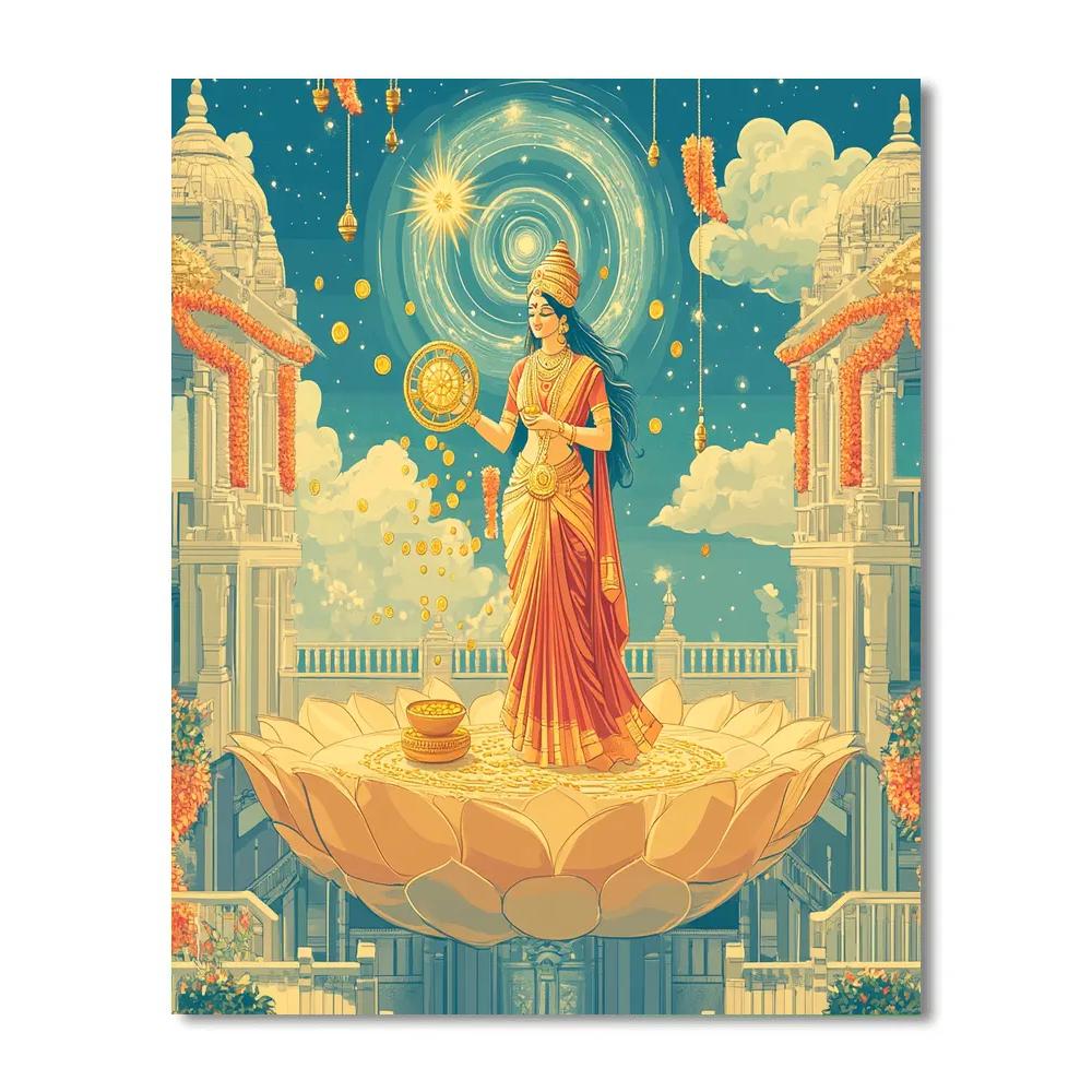 Lotus Observatory With Lakshmi As The North Star Number painting